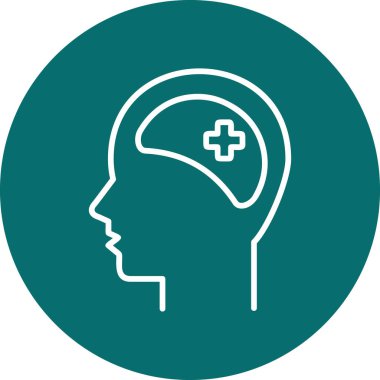 Klinik psikoloji modern simge, vektör illüstrasyonu