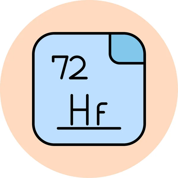 Hafnium Een Scheikundig Element Met Het Symbool Atoomnummer Een Glanzend — Stockvector