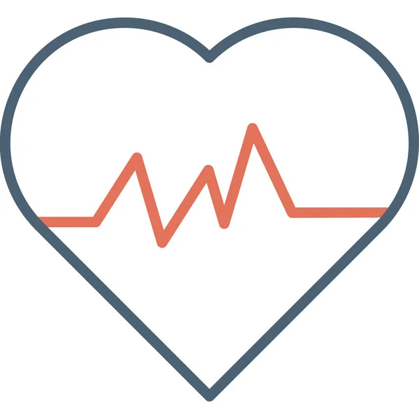 Ikona Znaku Serca Kardiologia Elektrokardiogram — Wektor stockowy