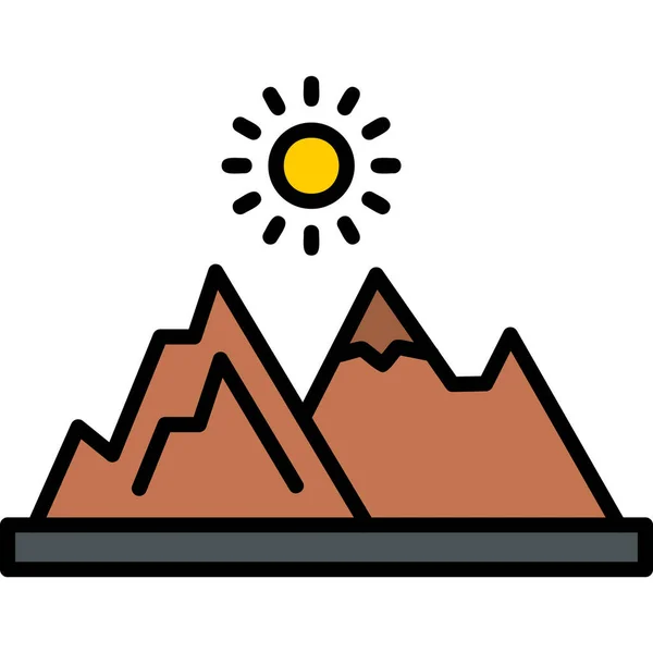 Montaña Icono Web Ilustración Simple — Vector de stock