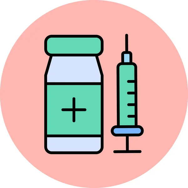 Vaccinazione Icona Web Semplice Illustrazione — Vettoriale Stock