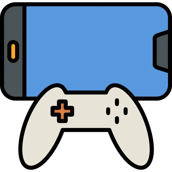 Spel Joystick Mobile Digitale Illustratie Van Smartphone Apparaat — Stockvector