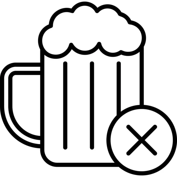 Kein Alkohol Einfache Web Icon Vektor Illustration — Stockvektor