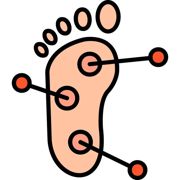 Foot Acupuncture Web Εικονογράφηση Διάνυσμα Εικονίδιο — Διανυσματικό Αρχείο