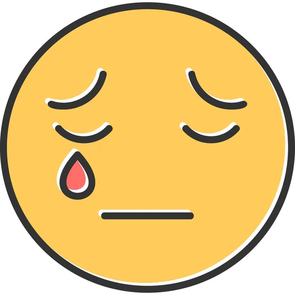Crying Face Emoticon Icon Vector Illustration —  Vetores de Stock