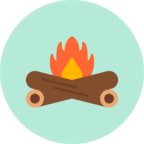 Vektorová Ilustrace Ikony Campfire — Stockový vektor