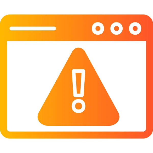 Web Warning Internet Web Browser Page — Stock Vector