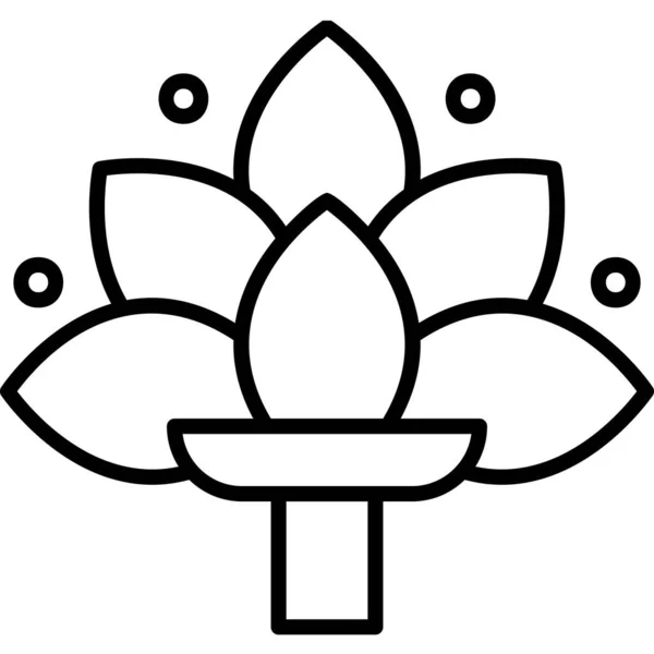 Growing Lotus Flower Web Icon Simple Illustration — Stock Vector