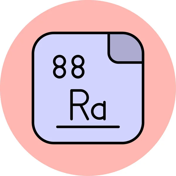 Rad Pierwiastek Chemiczny Ilustracja Prosta Sieci — Wektor stockowy