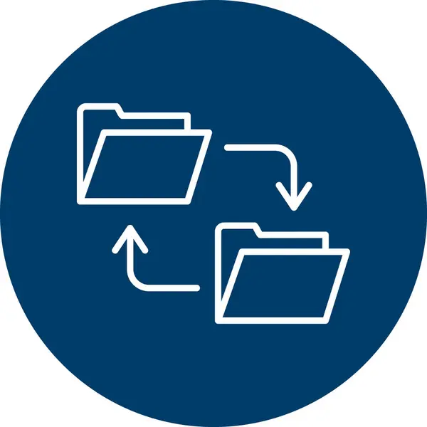 Transfert Données Plates Icônes Vectorielles Sur Fond — Image vectorielle