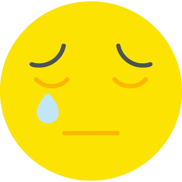 Crying Face Emoticon Icon Vector Illustration — Stock Vector