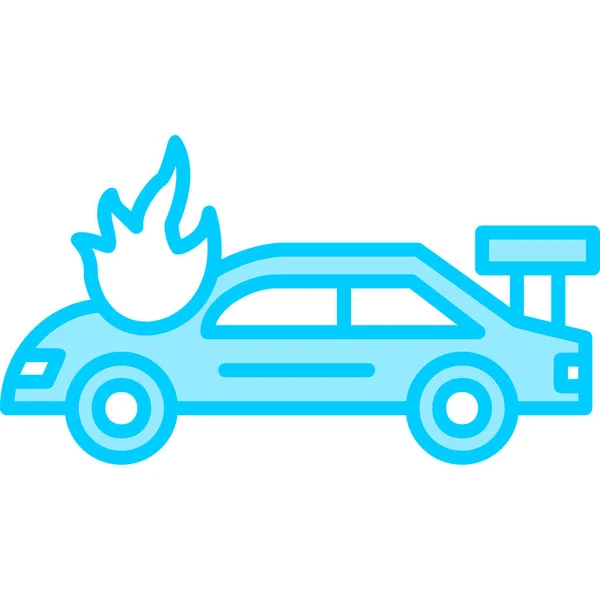 Accidente Coche Fuego Icono Moderno Vector Ilustración — Vector de stock