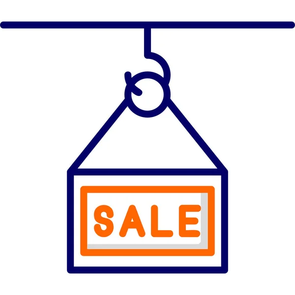 Hanging Sale Tag Simple Web Icon — Stock Vector