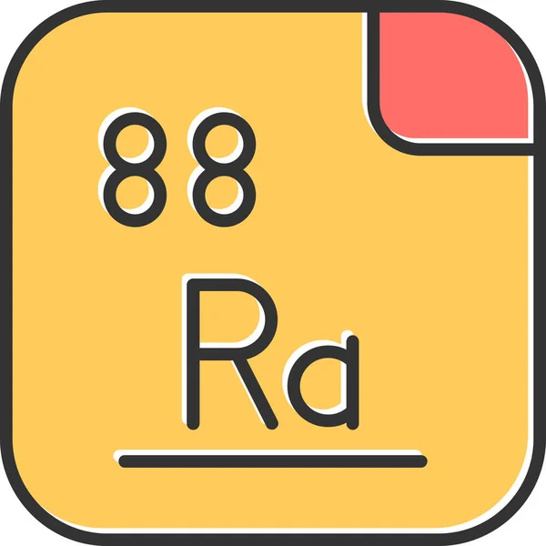 Radium Chemický Prvek Jednoduchá Webová Ilustrace — Stockový vektor