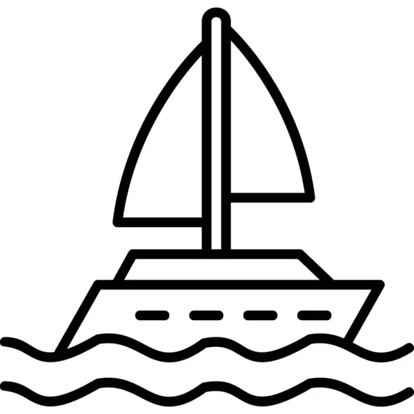 Yacht Web Icon Vector Illustration — Stock Vector