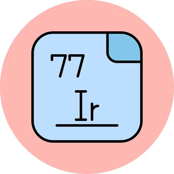 Iridium Ikon Tabel Periodik Mendeleev - Stok Vektor