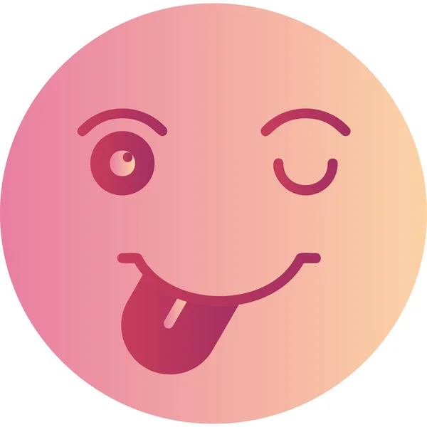 Lach Emoji Met Tong Likken Mond — Stockvector