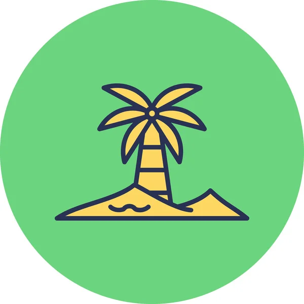 Ícone Praia Tropical Ícone Web Design Simples Oásis — Vetor de Stock