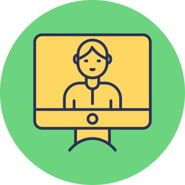 Bilgisayar. Web simgesi basit illüstrasyon 