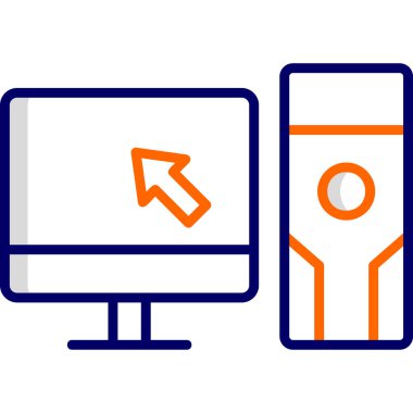 Bilgisayar. Web simgesi basit illüstrasyon 