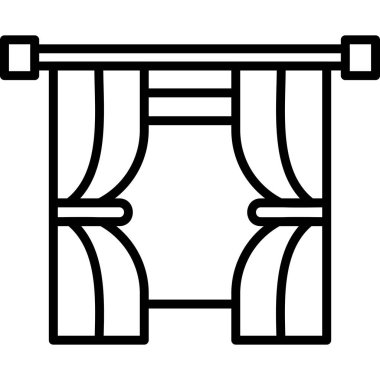 Perdeler. Web simgesi basit illüstrasyon
