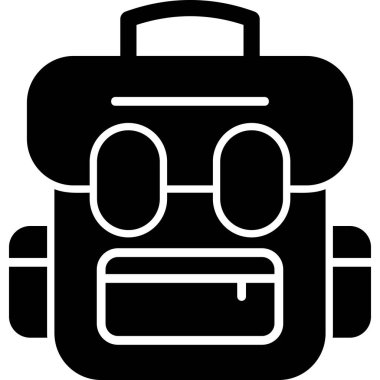 Sırt çantası. Web simgesi vektör illüstrasyonu