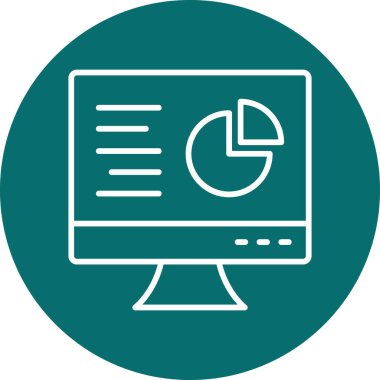 Çevrimiçi pasta grafiği simgesi, modern tasarım illüstrasyonu