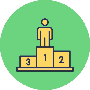 Kazanan Podyum Simge Vektör İllüstrasyon