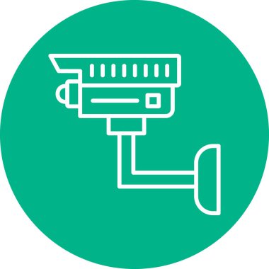 CCTV kamera simgesi, vektör illüstrasyonu basit tasarım