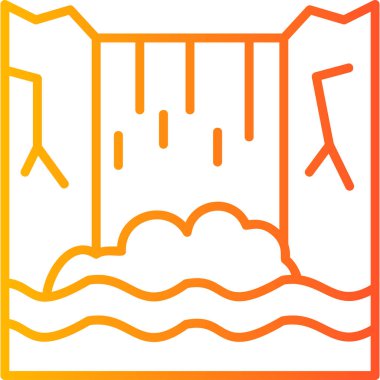 Şelale ikonu vektör illüstrasyonu