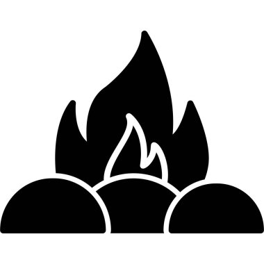 Şenlik ateşi. Web simgesi basit illüstrasyon