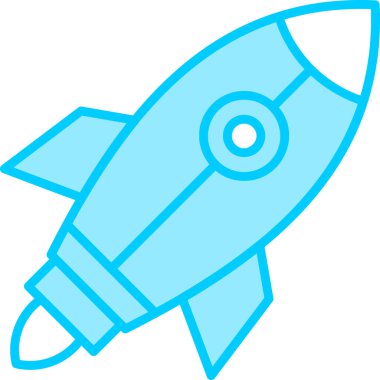 Roket. Web simgesi basit illüstrasyon