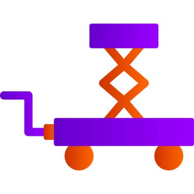 Mor ve mavi renkli lunapark treni çizimi