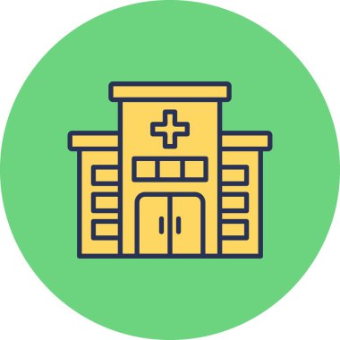 Hastane binası ikon vektör illüstrasyonu