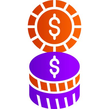 Bozuk paralar düz tasarım vektör çizimi