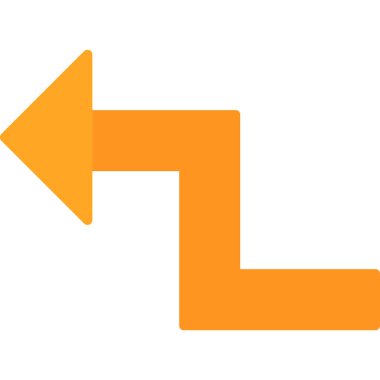 Sola dön. Vektör illüstrasyonu