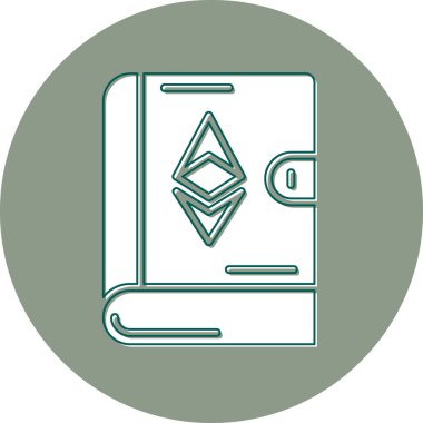 Ethereum kitabı, simge, modern tasarım illüstrasyonu
