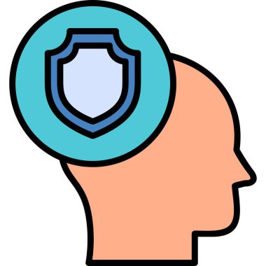 Koruma çizgisi simgesi, vektör illüstrasyonu