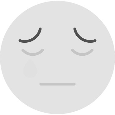 Ağlayan yüz simgesi ikon vektör illüstrasyonu