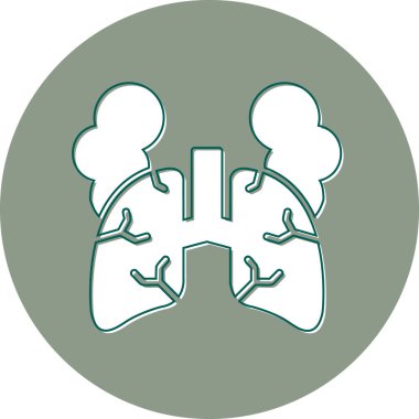 Akciğer web simgesi basit illüstrasyon