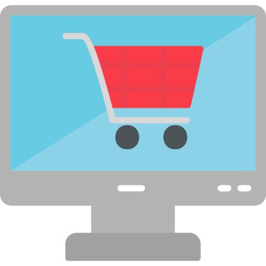 Alışveriş arabası. Çevrimiçi Depolama vektör çizimi