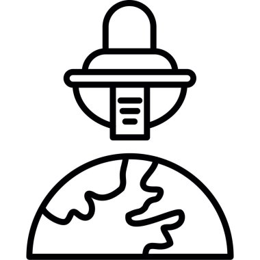 Space Ship On Earth. web flat icon