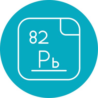 Kurşun, kimyasal element, ağ basit illüstrasyon