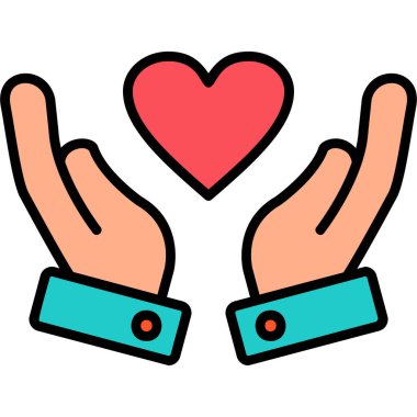 Dayanışma ikonu. düz tasarım biçimi