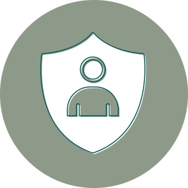 Koruma çizgisi simgesi, vektör illüstrasyonu