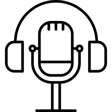 Mikrofon. Web simgesi basit illüstrasyon