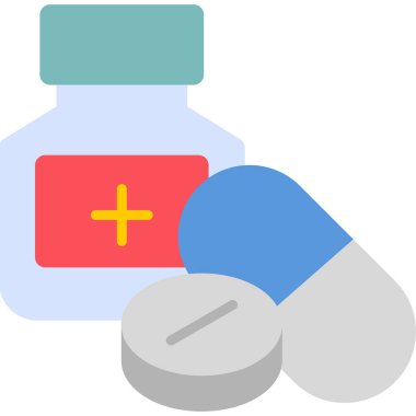 Tıbbi hap ikonu basit bir illüstrasyon