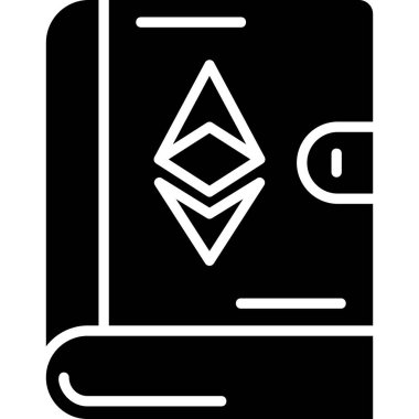 Ethereum kitabı, simge, modern tasarım illüstrasyonu