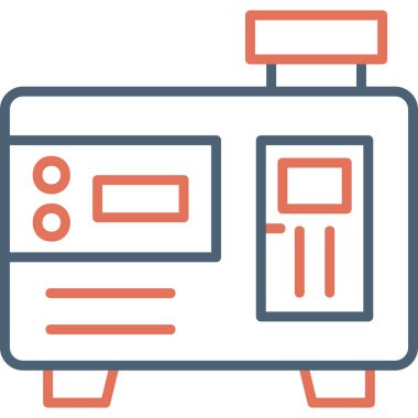 Jeneratör web simgesinin vektör illüstrasyonu