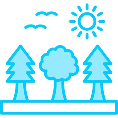 Orman Ağı ikon vektör illüstrasyonundaki ağaçlar